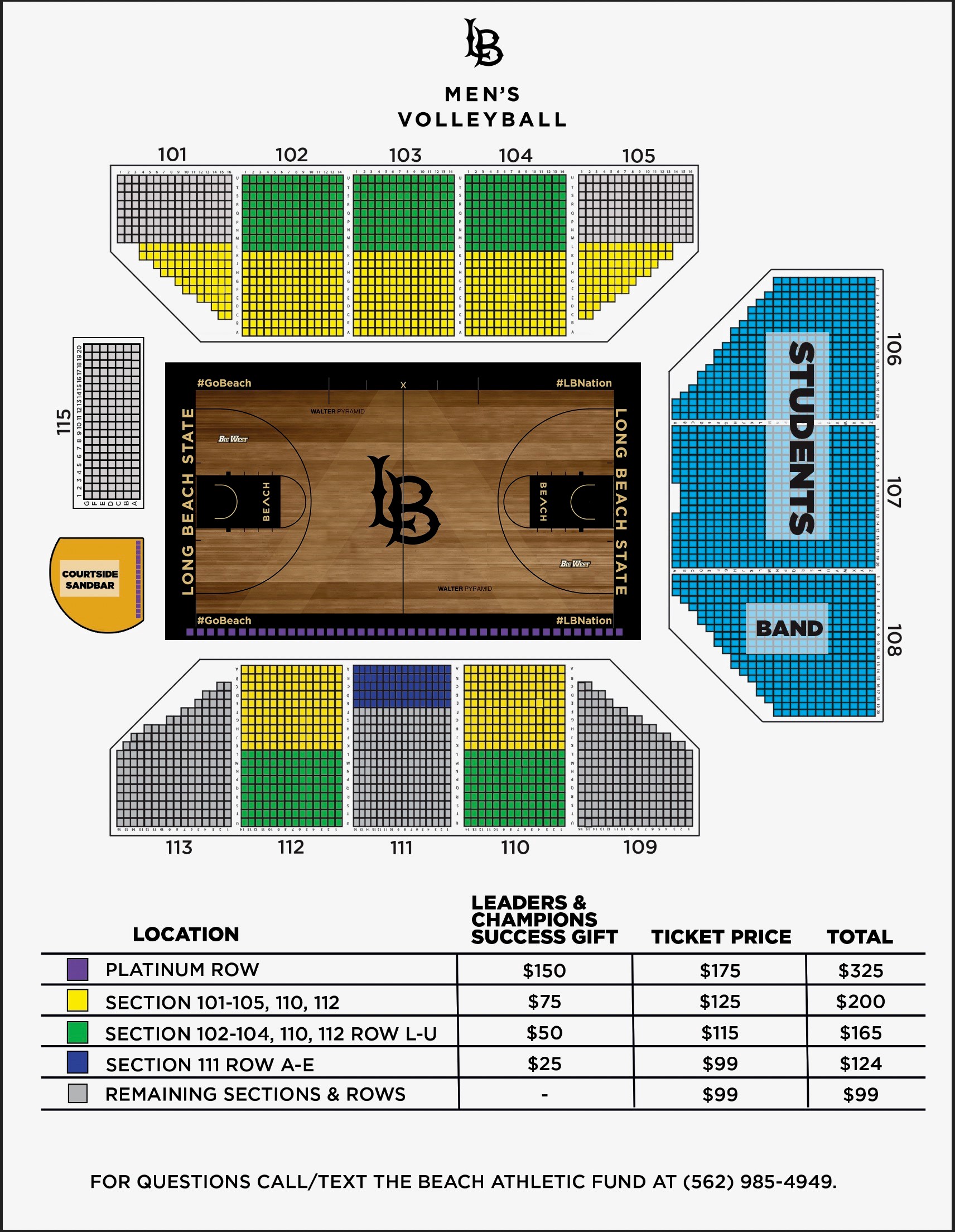 Gregory Gym Seating Chart